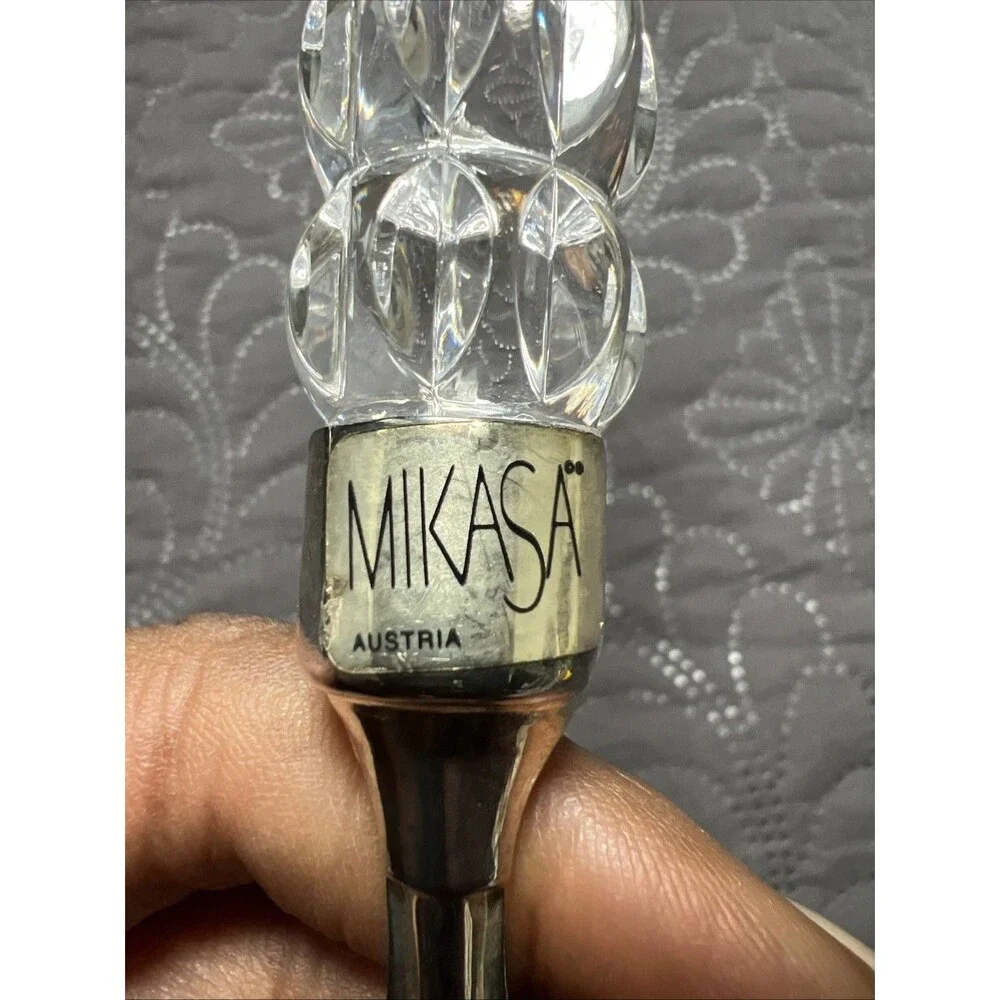 Vintage Mikasa Cake Server Crystal Silver Plate Red Velvet Box Serverware Home